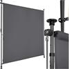 tectake® tenda da sole per esterno verticale, tende da sole per esterno frangivista balcone senza fori, con manovella, poliestere opaco, protezione UV, aste telescopiche - 150 x 310 cm, Nero