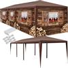 tectake® Gazebo Esterno Resistente 3x9 m, 8 Pannelli Laterali Rimovibili, Impermeabile, Struttura in Acciaio, Copertura UV, Tendone per Feste, Matrimoni, Campeggio, Gazebi Terrazzo Esterno - Rustico