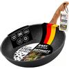 STONELINE® Back to Nature Wok 30 cm, Made in Germany, con manico effetto legno, anche per arrostire senza olio e grasso, rivestimento antiaderente antigraffio con vere particelle di pietra, wok a indu
