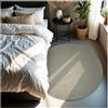 TecTake® Tappeto Salotto, Tappeto Pelo Corto, Tappeti Salotto Design Elegante, Tappetino morbido Lavabile in Lavatrice, Ideale per Sala da Pranzo, Camera da Letto, Studio, Soggiorno - Sabbia - Ø 120cm