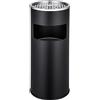 tectake® Posacenere da esterno a Colonna 25x61cm, Posacenere Chiuso in Acciaio con Pattumiera integrata, Porta Sigarette antivento per Esterno, Giardino, Bar, Hotel, Casa o Ufficio - Nero