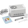 Springlane Kitchen SPRINGLANE Gelatiera e yogurt Elisa 2,0 L con compressore autolaffreddante da 220 W, in acciaio inox con funzione di raffreddamento e riscaldamento, incluso ricettario (Elisa argento + 4 contenitori