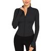EIISSION Giacca Donna Felpa Donna Con Zip Abbigliamento Palestra Giacca Sportiva con passanti per i pollici Set Sportivo Yoga Giacche Bianco M