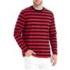 LEDING&BEST Camicie Casual da Uomo a Maniche Corte a Righe t-Shirt Cotone Elastan Vacanza Estiva Viaggio Semplice Girocollo Camicia