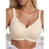 Bresdk Reggiseno Donna Senza Ferretto - Bralette Seamless, Imbottita e a Copertura Totale per Seni Generosi - Reggiseno Push-Up Confortevole, Ideale da Indossare sotto Le T-Shirt o per Dormire