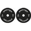 SPORTNOW Set 2 Dischi Pesi 2x10 kg in Gomma, Dischi per Palestra e Casa con Foro da 5 cm per Manubri e Bilancieri, Nero