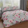 PETTI Artigiani Italiani - Set Copripiumino Matrimoniale 230x220 cm (2 Federe 75x50 cm Incluse), Parure Copripiumino Microfibra con Stampa Digitale Floreale 20 02 - Made in Italy