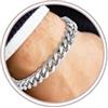 Esmoly Bracciale Uomo Argento Braccialetto 316L Acciaio Inossidabile Catena Cubana Regalo Uomo Ragazzo 19CM/21CM/23CM (Argento-9mm, 23cm)