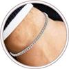 Esmoly Bracciale Uomo Argento Braccialetto 316L Acciaio Inossidabile Catena Cubana Regalo Uomo Ragazzo 19CM/21CM/23CM (Argento-3mm, 19cm)