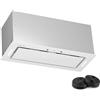 Klarstein Cappa Aspirante a Incasso, Cappa Cucina con Filtro, Cappa Aspirante Cucina in Alluminio, Cappa Incasso con Flusso d'Aria 466m³/h, Illuminazione LED, Timer, Cappa Aspirante Filtrante