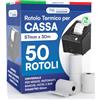 DNK TRADE Rotoli Termici per Registratori di Cassa - 50 Rotolini di Carta Termica Omologata 57mm x 30m Universale di Alta Qualità con Diametro 42mm Senza BPA - Compatibili con Nexi Axerve Ingenico