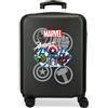 ROLL ROAD Valigia da cabina Marvel Avengers The Avengers Heroes Nero 38x55x20 cm ABS rigido Chiusura a combinazione laterale 34L 2,74 kg 4 doppie ruote Bagaglio a mano