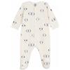 Petit Bateau Pigiama Bambino in Pile raschiato con Collo Petalo Stampato Floreale, Ecru Multicolore, 6 Mesi