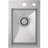 CECIPA Lavello Cucina 1 Vasca 30 x 45cm, Lavandino Cucina in Acciaio Inox quadrato, Lavabo Piccolo Montaggio Incasso o Superiore, Superficie Spazzolata, con Sifone