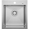 CECIPA Lavello Cucina 1 Vasca 40 x 45cm, Lavandino Cucina in Acciaio Inox quadrato, Lavabo Piccolo Montaggio Incasso o Superiore, Superficie Spazzolata, con Sifone no Dispenser Sapone