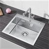 CECIPA Lavello Cucina 1 Vasca 50 x 45cm, Lavandino Cucina in Acciaio Inox quadrato, Lavabo Montaggio Incasso o Superiore, Superficie Spazzolata, con Sifone no Dispenser Sapone