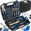 TecTake 402789 Valigetta portautensili con 57 pezzi | Solida attrezzatura di base | Ergonomici manici degli attrezzi
