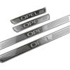 JT2D-4 Pezzi Acciaio Inox Battitacco per Auto, per Op-El Astra Zafira Corsa Mokka, Pedale di Benvenuto Protezione Plates Anti-Graffio Scuff Styling Decorativi Accessori,Silver