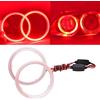 Qasim 1 paio 90MM 66SMD COB LED Halo Ring Angelo Occhi Auto moto SUV Faro con paralume Coperchio rosso 12V 24V