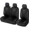 Upgrade4cars Coprisedili Furgone Set Anteriori Nero Bianco Universali | Per furgoni & van | adatto alla maggior parte delle auto | Protegge i sedili dall'usura | Estate & Inverno