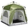 Outsunny Tenda Campeggio 3 Posti, Tenda a Igloo Pop Up con 4 Porte a Cerniera e 4 Finestre a Rete, Sacca di Trasporto Inclusa, Protezione UV, 240x240x199cm, Verde