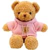 TROYSINC Orsacchiotto in morbida pelliccia con cappuccio stampato zampe, giocattolo di peluche per regalo (rosa, 30 cm)