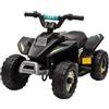 HOMCOM Quad Elettrico per Bambini da 18-36 Mesi con Batteria Ricaricabile 6V, Velocità 2.8-4.6km/h, Funzione Avanti e Indietro, 72x40x45.5cm, Nero