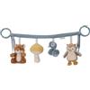Little Dutch 8911 - Catena per passeggino in tessuto - Giocattolo per seggiolino bimbo - Forest Friends blu