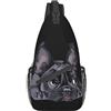EujGvboU Borsa a tracolla con ritratto di bulldog francese, da donna, da uomo, casual, per escursionismo, con tracolla regolabile, Ritratto Bulldog Francese, 7.5 X 3.5 X 15.3 Inches