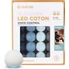 GuirLED - Ghirlanda luminosa con sfere di cotone LED USB, controllo Vocale - Amazon Alexa & Google Assistant - programmabile all'infinito - caricatore doppio USB 2A incluso - Byzantin, 24 Sfere