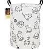 HUNRUNG Laudry Hamper, Large Canvas Fabric Lightweight Storage Basket Toy Organizer Sporty Clothes Collapsible Waterrepeat for College Dorms,Bedroom，Bagno (Gatto Rotondo)