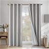 CYCMACO Tende Per Interni 2 Pezzi, 140x280cm, Tenda Termica Isolante Freddo E Caldo Moderne, Lino Tende Oscuranti, Tenda Oscurante Da Interno Con Anelli, Per Soggiorno Camera, Grigio Bianco