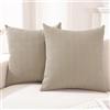 CYCMACO Federe Cuscini Divano 2 Pezzi 50x50, Copricuscini Divano Per Salotto Soggiorno, Federa Cuscino Con Cerniera Invisibile, Moderno Federa Cuscino, Per Domestica Camera Da Letto, Beige Scuro