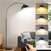 OUTON Lampada ad arco, lampada da terra LED dimmerabile, 4 temperature di colore, lampada da terra per soggiorno, camera da letto, ufficio, Nero