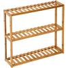 tectake® Mobiletto Bagno Salvaspazio 60x15x54,5 cm, Scaffale Organizer Bagno con 3 Ripiani, Scaffale Salvaspazio in Bambu per Bagnoschiuma, Trucchi, Asciugamani o Piante, Ideale per Casa o Ufficio
