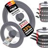 STONELINE Set di 2 Coperchi Multiuso in Vetro, Bordo in Silicone