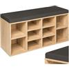 tectake® Scarpiera Ingresso, Portascarpe con Cuscino, Scarpiera Legno Salvaspazio, Panca, Mobile Ingresso, Contenitore Scarpe, Armadio Scarpe 103,5x48x30 cm - Grigio Scuro/Rovere Chiaro