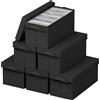 Lifewit Confezione da 6 Porta CD, Contenitori Impilabili con Coperchio Pieghevole per 180 CD (30 ciascuno), per Casa e Auto, Nero
