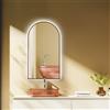 HOKO® Specchio LED ad arco 50 x 90 cm/90 x 50 cm Chicago con telaio in metallo nero, montaggio alto+QUER Arch Bagno Specchio luminoso + interruttore touch + cambio luce 2700 - 6500 K, bianco freddo