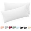Twinzen - Federa Cuscino 40x80 cm - Set da 2-100% Cotone - Bianco | Certificato Oeko-Tex · Cerniera · Jersey · 150 g/m² · Traspirante · Lavabile · Morbida · Copricuscino per Divano e Letto