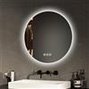 EMKE Specchio Bagno con Luce Rotondo 50 cm, Antiappannamento, Interruttore Tattile, Specchio Bagno,Luce Bianco caldo/Bianco freddo/Neutro,Memoria,Specchio con Led