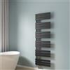 EMKE Scaldasalviette termoarredo piatto,Termoarredo da Bagno,1599 x 500 mm,Nero,collegamento laterale,794W,radiatore scaldasalviette ad acqua calda