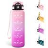 Motswedi Borraccia 500 ml, con Filtro, Borraccia Bambini, Prova di Perdite, Senza BPA, Bottiglia Acqua, con Marcatori di Tempo, per Scuola, Palestra, Yoga, Ufficio, Rosa Chiaro & Rosa Rosso