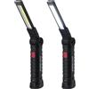 Wigearss 2 Pezzi Torcia Magnetica Ricaricabile USB Lampada da Lavoro Officina Luce LED COB Portatile
