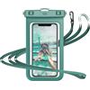 YOSH Custodia Impermeabile Smartphone, IPX8 Cover Subacquea Cellulare con Cordino Universale per iPhone 17 16 15 14 13 Pro Max XR Samsung S26 S25 S24 Xiaomi Google Pixel Fino a 7,0", Verde