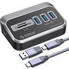 ORICO Hub USB, ORICO Hub USB C a lettore di schede SD, Multi USB Adattatore con 0.5m cavo, Sdoppiatore USB da 5 Gbps con alimentazione 5V/2A porta C per PC, laptop, M1 Mac Mini, iMac, MacBook Pro/Air