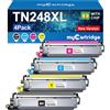 MYCARTRIDGE TN248XL TN248 Toner TN-248CMYK TN-248VAL Compatibile per Brother DCP-L3560CDW Toner MFC-L3740CDWE DCP-L3520CDWE HL-L3240CDW per Brother TN 248 TN-248 (4-Pack)