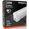 Eurocali Luce LED Sottopensile 90cm Raccordabile T5 18W 1980 lumen Luce Bianco Naturale 4000K