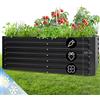 Blumfeldt Fioriera da Esterno, Orto Verticale Rialzato per Balcone e Giardino, Mini Orto per Piantine, Giardino Verticale, Impermeabile 1200L, 200 x 60 x 100cm (Argento)