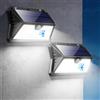 OUILA Luce Solare LED Esterno, 2 Pezzi Lampada Solare da Esterno, 185 LED Lampada Solare con Sensore di Movimento 3 Modos IP65 Impermeabile Faretto LED da Esterno Solare per Parete, Garage (Bianco Freddo)